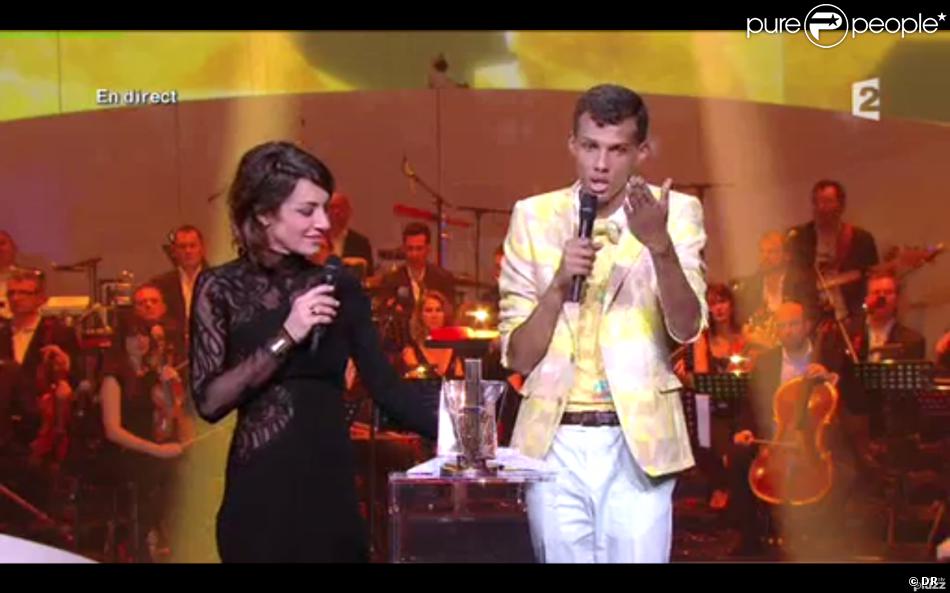 Stromae, troisième Victoire, sacré meilleur album de chansons - 29e cérémonie des Victoires de la Musique, au Zénith de Paris, le 14 février 2014.